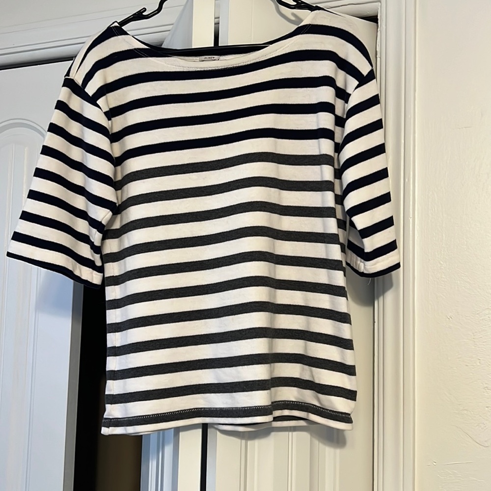 J CREW Striped Shirt, 3/4 Sleeve